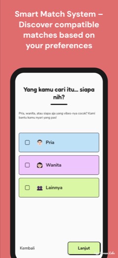 Matcha match preference screen