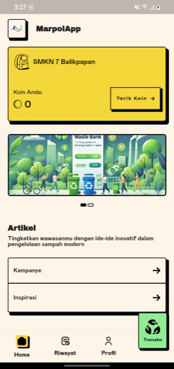 ReplastApp home with coin balance and articles